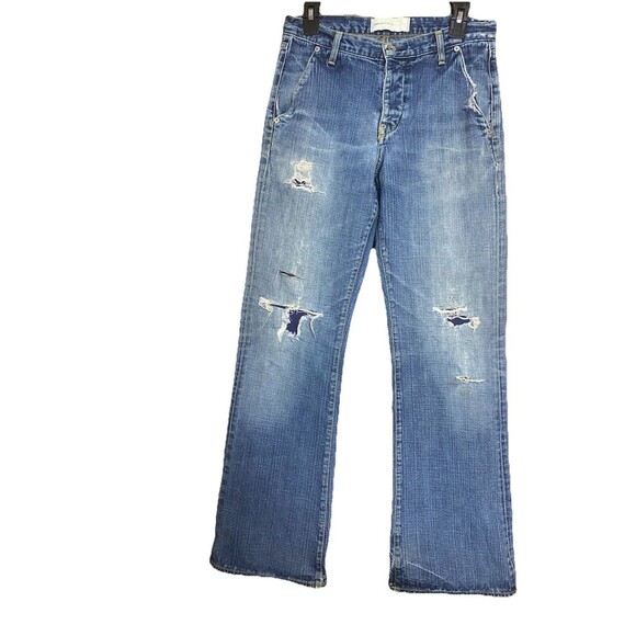 PAPER DENIM & CLOTH Jeans Button Fly Bootcut Distressed High Waist USA Womens 30 - Picture 1 of 11
